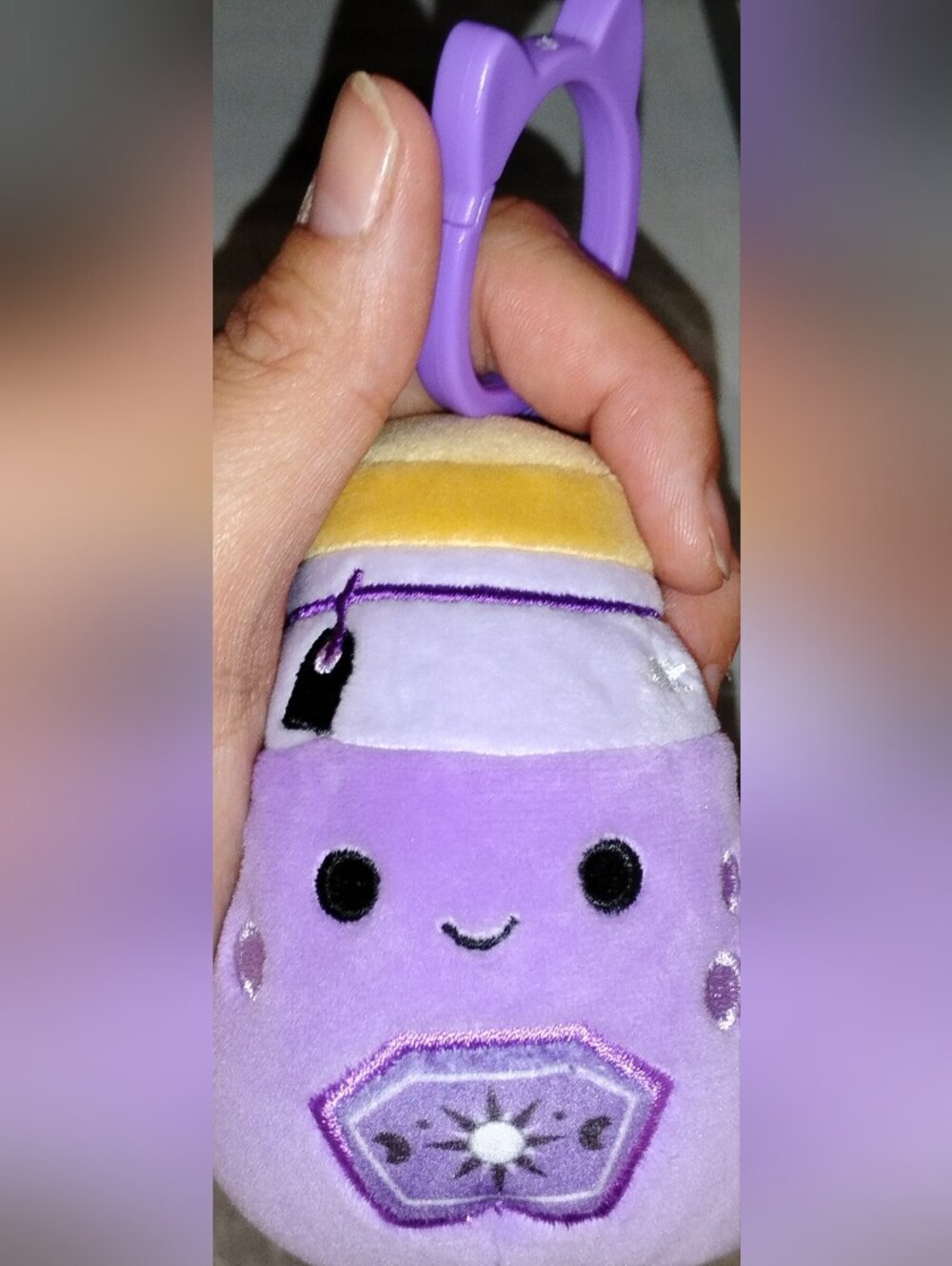 Kids' Halloween Purple Bubble Tea Plush Keychain